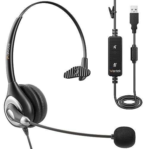 Amazon.co.jp: WantekヘッドセットUSB 片耳 ノイズキャンセリング